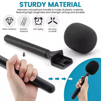 Kit Mikrofon Nirkabel Omni-directional 3-in-1 Baru 2Mics Pegangan Genggam Penyangga Kerah Ponsel Kamera Studio Vlog Perekaman Tipe C