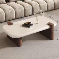 Table basse moderne en bois avec cadre en acrylique - Durable et facile à nettoyer, meuble décoratif pour salon, idéal pour les petits appartements