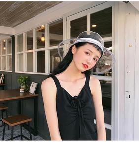 Moda PVC plástico pescador mujeres transparente cubo sombrero con cinta - Product Image 2