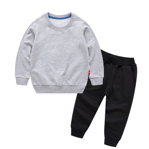 Vêtements pour enfants de 9 mois à 12 ans, 100% coton, couleur unie, ensemble de survêtement pour tout-petits, ensemble de jogging, vêtements de sport pour enfants, RS01003 - Product Image 6