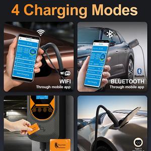 Station de recharge pour véhicule électrique Feyree Type 2 DLB 7kW, chargeur EV 264V 32A, borne de recharge murale EV monophasée avec bouton d'urgence pour usage domestique - Product Image 6