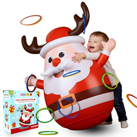 Nouveau Jouet Gonflable de Noël Transfrontalier : Jeu Interactif de Lancer d'Anneaux pour Enfants, Décoration Éducative Précoce