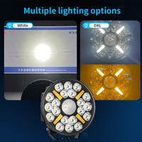 DXZ 9R04 Phare de conduite à 21 LED de 9 pouces avec faisceau spot et DRL 24V blanc jaune pour camion SUV 4x4
