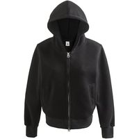 Sweat-shirt à capuche court pour femme RICK TOP ONE, 14 oz de coton, fermeture éclair sur le devant, automne-hiver