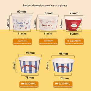 Custom Printed Paper <b>Cups</b> Ice Cream Containers 2 oz 3 oz 4 oz 5 oz 8 oz <b>Disposable</b> Food <b>Cups</b> for Milk Tea Dessert - Product Image 2