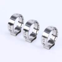 Collier de serrage simple en acier inoxydable pour tuyau, à sertir, pour applications automobiles et plomberie