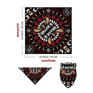 Bandana multifonctionnel en coton à motif de personnage d'anime, bandeau carré personnalisé imprimé à chaud et foulard carré coloré - Product Image 4