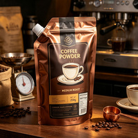 Prix de gros Sachets à bec verseur pour café, personnalisés, réutilisables, anti-fuite, en plastique, à fond plat, avec impression et feuille d'aluminium
