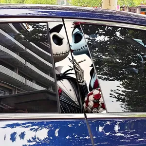 Autocollants créatifs en PVC auto-adhésifs pour la décoration extérieure de voiture, autocollants pour montants B de voiture, Jack Skellington, <span class=keywords><strong>Sally</strong></span>, pour voitures - Product Image 2