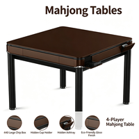 Table de Mahjong Moderne Entièrement Automatique à Faible Bruit avec Quatre Ports de Sortie, Double Usage (Jeu et Repas) pour Fêtes à Domicile