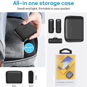Micrófono Lavalier J13 Caja de batería inalámbrica Micrófono Reducción de ruido Micrófono de entrevista de grabación de video para dos personas - Product Image 6