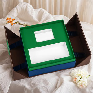 Gran oferta de lujo personalizado magnético 2 dos piezas lado abierto <span class=keywords><strong>doble</strong></span> puerta caja de embalaje de regalo con logotipo para el cuidado de la piel Set botella de Perfume - Product Image 1