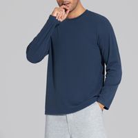 Chemise thermique à manches longues pour homme, style tendance, hiver, chaude, écologique, respirante, séchage rapide, col rond, coupe régulière, tricotée