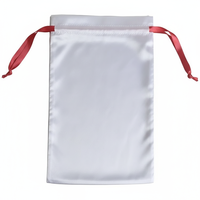 Sac d'emballage en soie professionnel pour extensions de cheveux avec logo personnalisé imprimé, pochette en satin à cordon pour bijoux et cadeaux