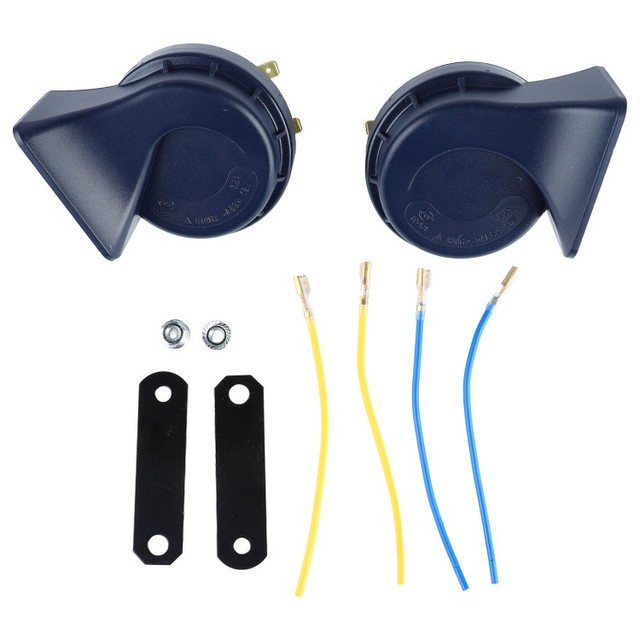 1 Pair Car Horns 12v Electric High and Low Tone Snail Horn Waterproof Loud Horn Kit for Most Cars