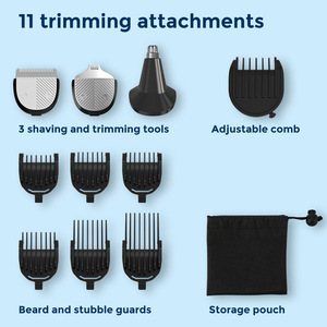 Juego de cortapelos eléctrico con 8 accesorios, recargable, inalámbrico, para hombres, recortador de barba, herramientas de estilismo para cortar el cabello - Product Image 2
