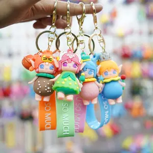 China Manufacturer Supplier Wholesale High Quality Soft PVC Rubber Cartoon Cute Girly Key Chain 34 Doll Keychains