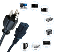 Cable de Alimentación NEMA 5-15P a IEC C13 de 3 Pies, 3 Clavijas, SJT, Calibre 16, Cable de Repuesto para Computadora Portátil