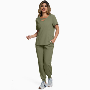 Mujeres Hospital Médico Doctor Scrubs Enfermeras Uniforme Scrub Sets Jogger Pantalones Scrubs Enfermeras Accesorios Venta al por mayor Personalizar - Product Image 2