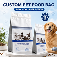 Emballage personnalisé en pochette, sac à fond plat durable avec fermeture éclair résistante et réutilisable pour l'emballage en vrac d'aliments et de friandises pour animaux de compagnie