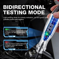 Luz de prueba automotriz, probador de circuitos LED digital de 3-60 V, resistente, con voltímetro