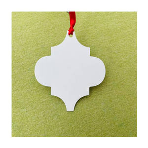 Dalijia-ornamentos de Metal de doble cara, ornamento de Navidad de aluminio blanco, personalizado por sublimación, con cinta roja - Product Image 3