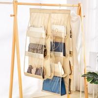 Organisateur de sac à main suspendu pour garde-robe placard sac de rangement Transparent organisateur de stockage de sac à main Double face