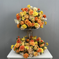 MILE Jaune Orange Rose Fleur Guirlande Fleur Artificielle Chemin De Table Centre De Table Arche De Mariage Arrangement De Fleurs