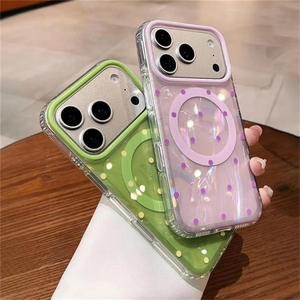 เคส iPhone 17 Pro Max ลายจุดแฟชั่นฤดูร้อน รองรับการชาร์จไร้สายแบบแม่เหล็ก ฝาหลัง IMD สำหรับ iPhone 14 15 16 17 Pro Max - Product Image 3