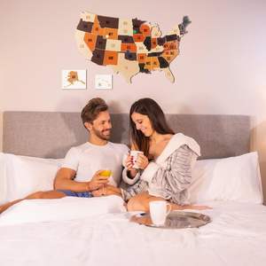 Décoration <span class=keywords><strong>murale</strong></span> géante de voyage en liège en bois, peut suivre les voyages passés et futurs grande carte cadeau de pendaison de crémaillère pour le bureau à domicile - Product Image 4