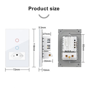 Interrupteur inteligente wifi boutons en verre maison <span class=keywords><strong>prise</strong></span> <span class=keywords><strong>électrique</strong></span> murale lumière tuya interrupteur intelligent - Product Image 5