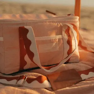 Bolsas de refrigeración de Picnic de playa portátiles personalizadas de primera calidad, bolsa térmica aislada para almuerzo de vino plegable portátil