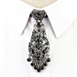 Cravate unisexe en alliage incrustée de strass pour Noël, mariages, fêtes, maîtres de cérémonie - Nouvelle arrivée très vendue - Product Image 1