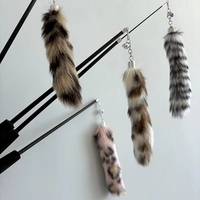 Jouet pour chat de haute qualité, style queue de renard en peluche, baguette à plumes rétractable en 3 sections pour le jeu et l'exercice des chats