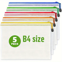 Carpeta de Archivos con Cierre de Malla Transparente A4, Personalizable, Impermeable, de PVC, para Oficina, Escuela, Papelería
