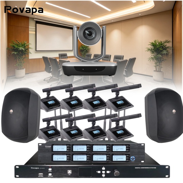 5G WiFi Wireless Conference System Host 128 Units Capacity Touch Screen Voting Signing Camera Tracking Professional Meeting