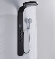 Ensemble de douche thermostatique haut de gamme en acier inoxydable avec éclairage d'ambiance, affichage numérique, jets pluie, puissants et doux, pour salle de bain