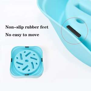 बहु-रंग पर्यावरण के अनुकूल ठोस पैटर्न वर्ग पालतू भोजन कटोरा कुत्ते धीमी फीडर स्वस्थ एंटी-चोकिंग गैर-पर्ची आसान साफ कटोरे - Product Image 4