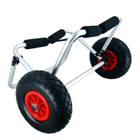 Chariot de kayak de pêche en aluminium à roues, allongé et agrandi, garantie 1 an - Vente chaude
