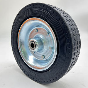 VIMA Schwerlast-Einzelrad und Lenkrolle, 8 Zoll, Gummi-Eisen-Lenkrolle, Tragfähigkeit 330 kg, Rolle für Werkzeugwagen, Mülltonnen, Abfallbehälter - Product Image 3