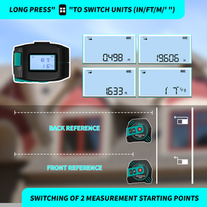 Biểu Tượng Tùy Chỉnh 5M 80M Laser Khoảng Cách <span class=keywords><strong>Meter</strong></span> Đa Chức Năng Màu Xanh Lá Cây Ánh Sáng Kỹ Thuật Số Băng Đo Cho Xây Dựng - Product Image 5