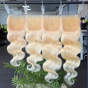 ผมบราซิลแท้คุณภาพสูง สีบลอนด์ 613 แบบ 5x5  ลอนบอดี้เวฟ  พร้อมเชือกผูกผม HD Lace Closure  ไม่ผ่านการแปรรูป  จัดส่งทันที - Product Image 2