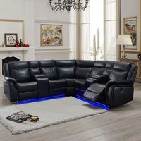 Bester Preis Luxus Elektrisches Relaxsofa Loveseat-Set aus Leder mit Ausziehfunktion