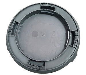 Contenedor de <span class=keywords><strong>Basura</strong></span> Redondo Resistente con Tapa, 128L, <span class=keywords><strong>Gris</strong></span>, con Ruedas, Ecológico, HDPE Virgen, para Uso en Exteriores - Product Image 4