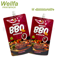 Pochettes Doypack personnalisées OEM imprimées 200ml 500ml pour sauce BBQ, sachets à bec verseur en aluminium de qualité alimentaire, stérilisables, à fond plat