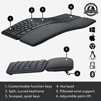 Meilleur prix sur Original pour Logitech K860 USB sans fil ergonomique mince clavier portable pratique Split Design pour une utilisation de bureau