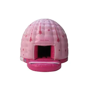Thương mại 20ft x 15ft màu hồng Disco Dome Bounce House để bán Inflatable Disco Đảng bouncy lâu đài