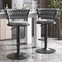 Modernes Design Verstellbare Samt-Barhocker mit Metallbeinen - Modernes Design für den Heimgebrauch Langlebige Haushaltsstühle