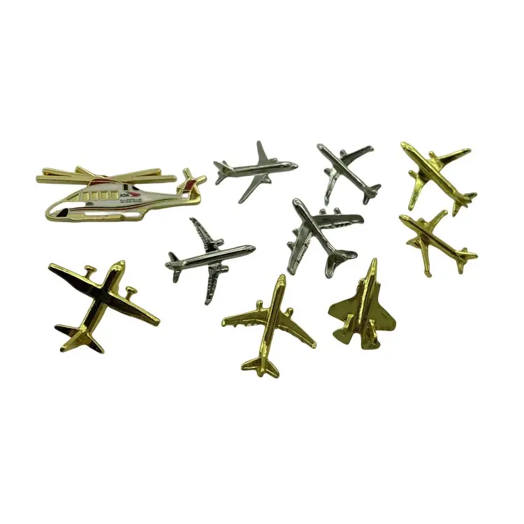 다양한 디자인 맞춤형 금속 버튼 합금 항공 조종사 날개 핀 비행기 배지 핀