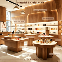 Vitrines de présentation de parfums en bois sur mesure avec éclairage LED, idéales pour les boutiques de beauté et de cosmétiques haut de gamme